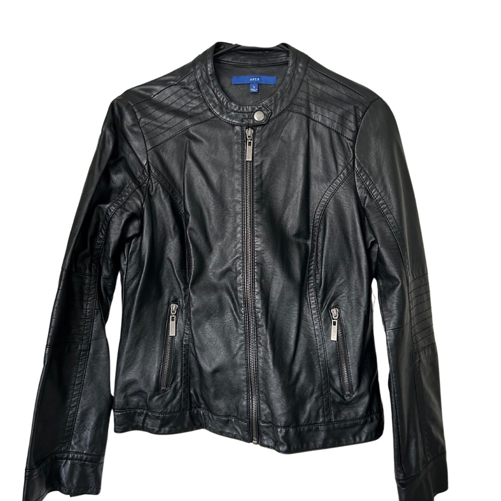 Faux Leather Bomber Jacket